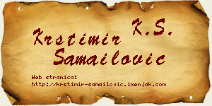 Krstimir Samailović vizit kartica